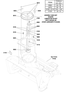 Chute Rotation Group - Electric Diagram and Parts List for 1696507-00-1222EED 2015 Briggs and Stratton Snow Blower